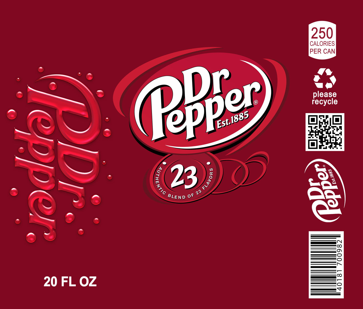 20 oz Tumbler "Dr. Pepper" with plastic lid and straw