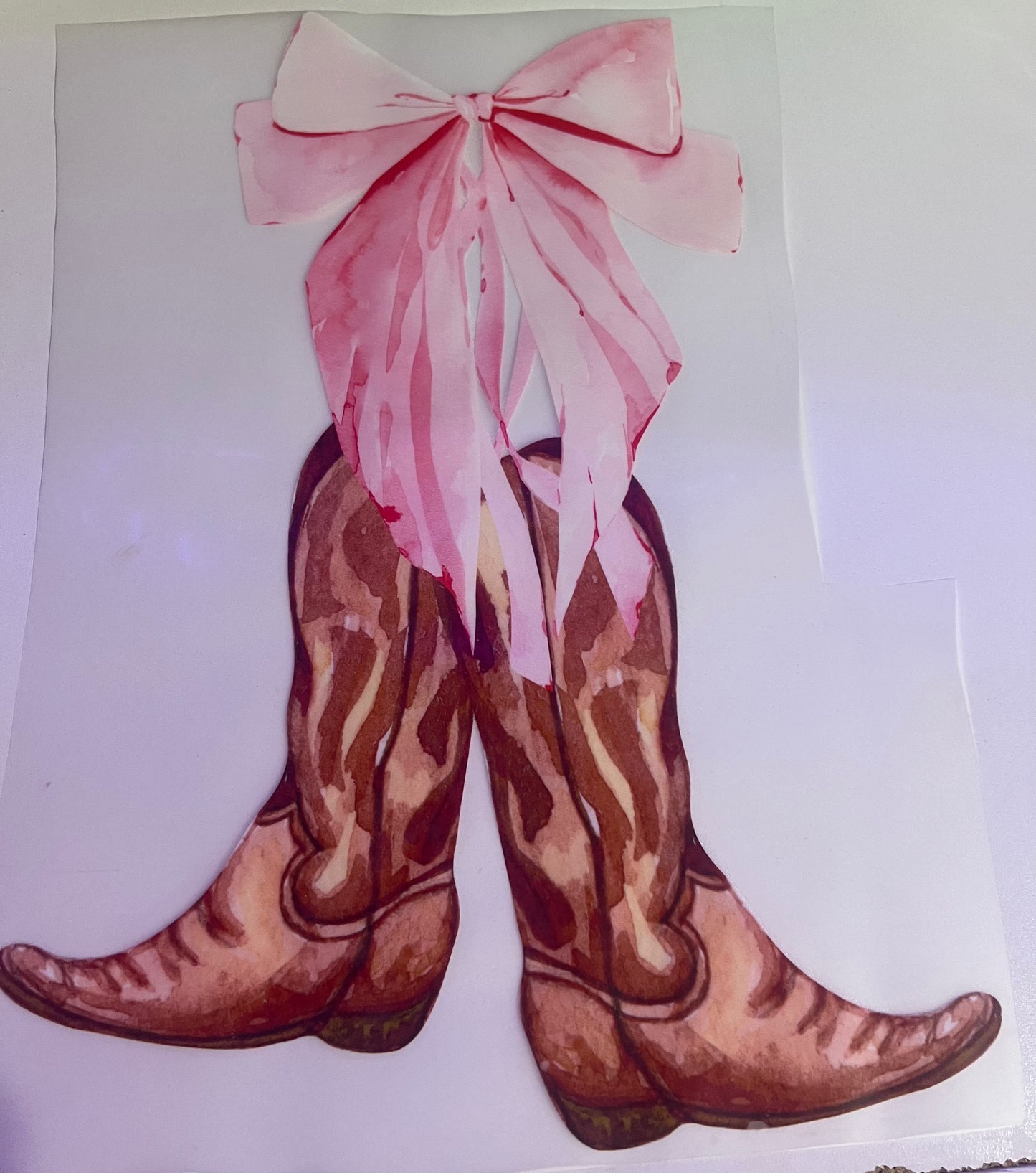 Pink Bow Cowgirl Boots DTF