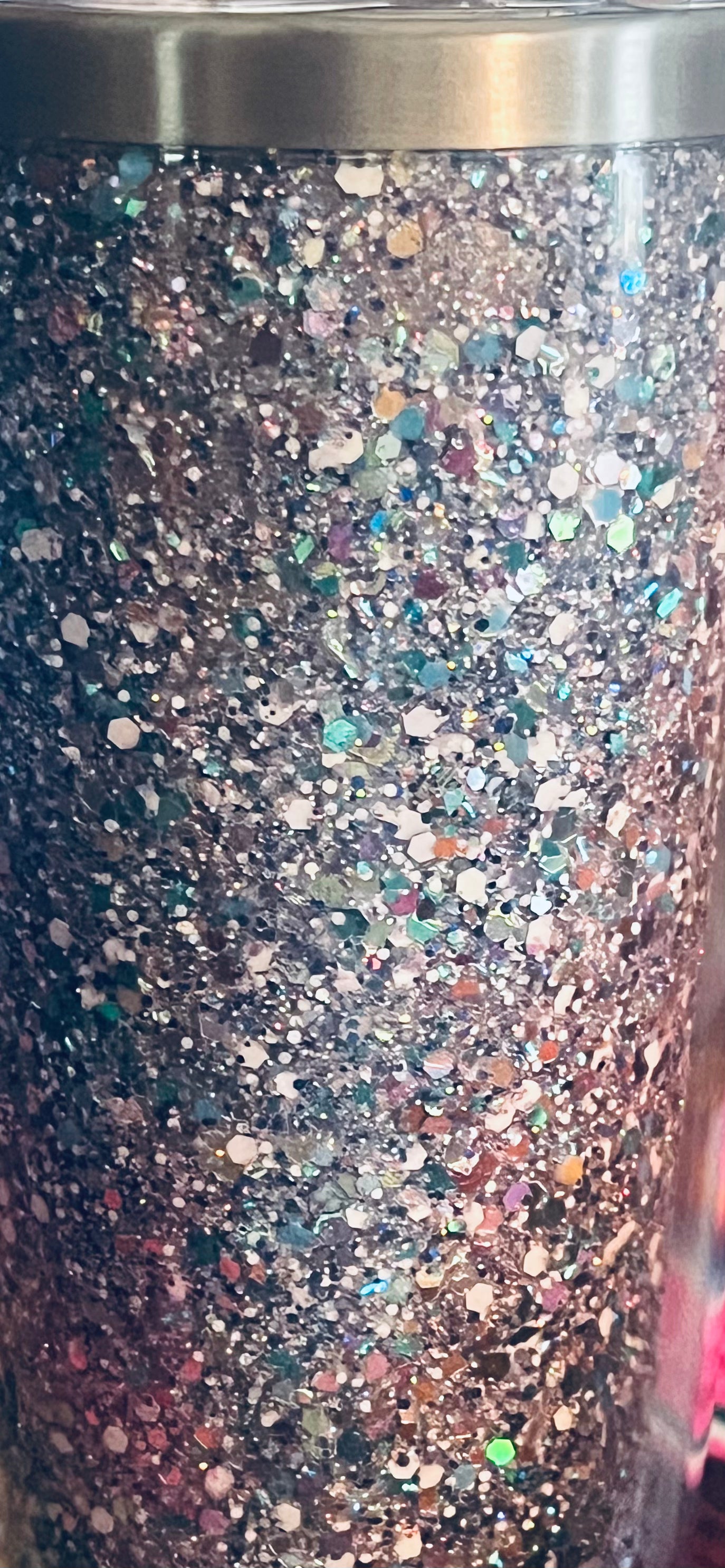 Interchangeable 20oz stainless steel & acrylic tumblers Blue, Silver glitter mix
