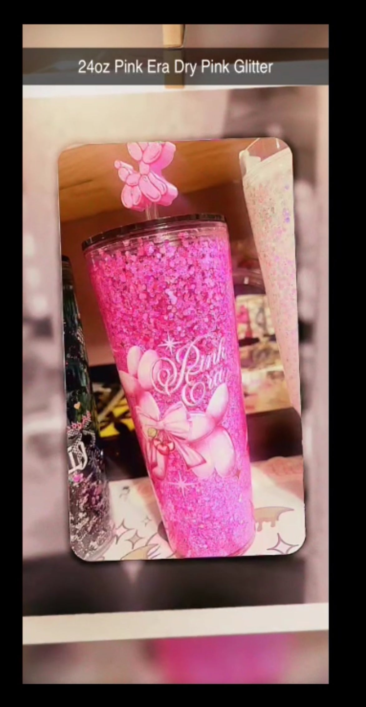NEW 24oz Pink Era Dry Glitter Tumbler