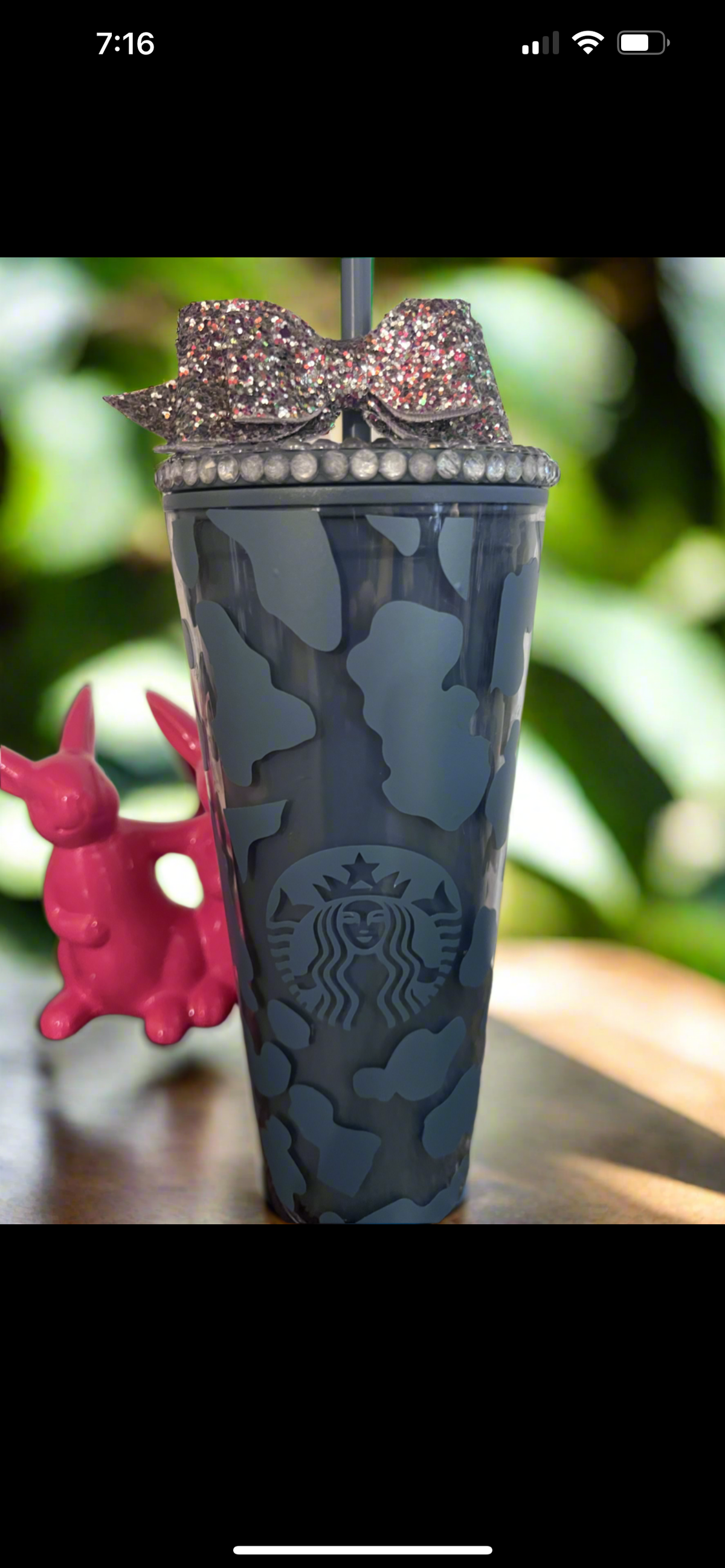 SALE. 32oz Starbucks cow print acrylic tumbler