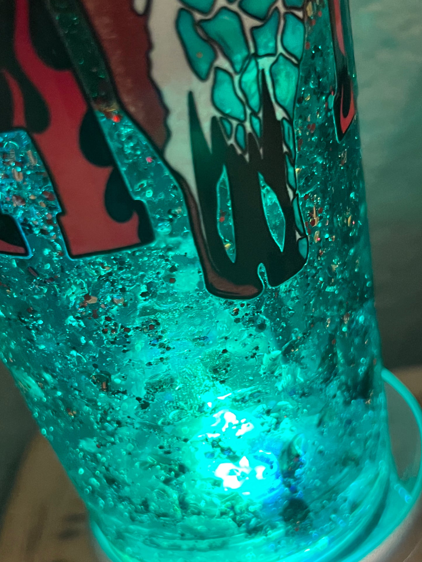 24oz Western Mama Skull. turquoise and brown Lava, turquoise Oversized rose straw topper included.