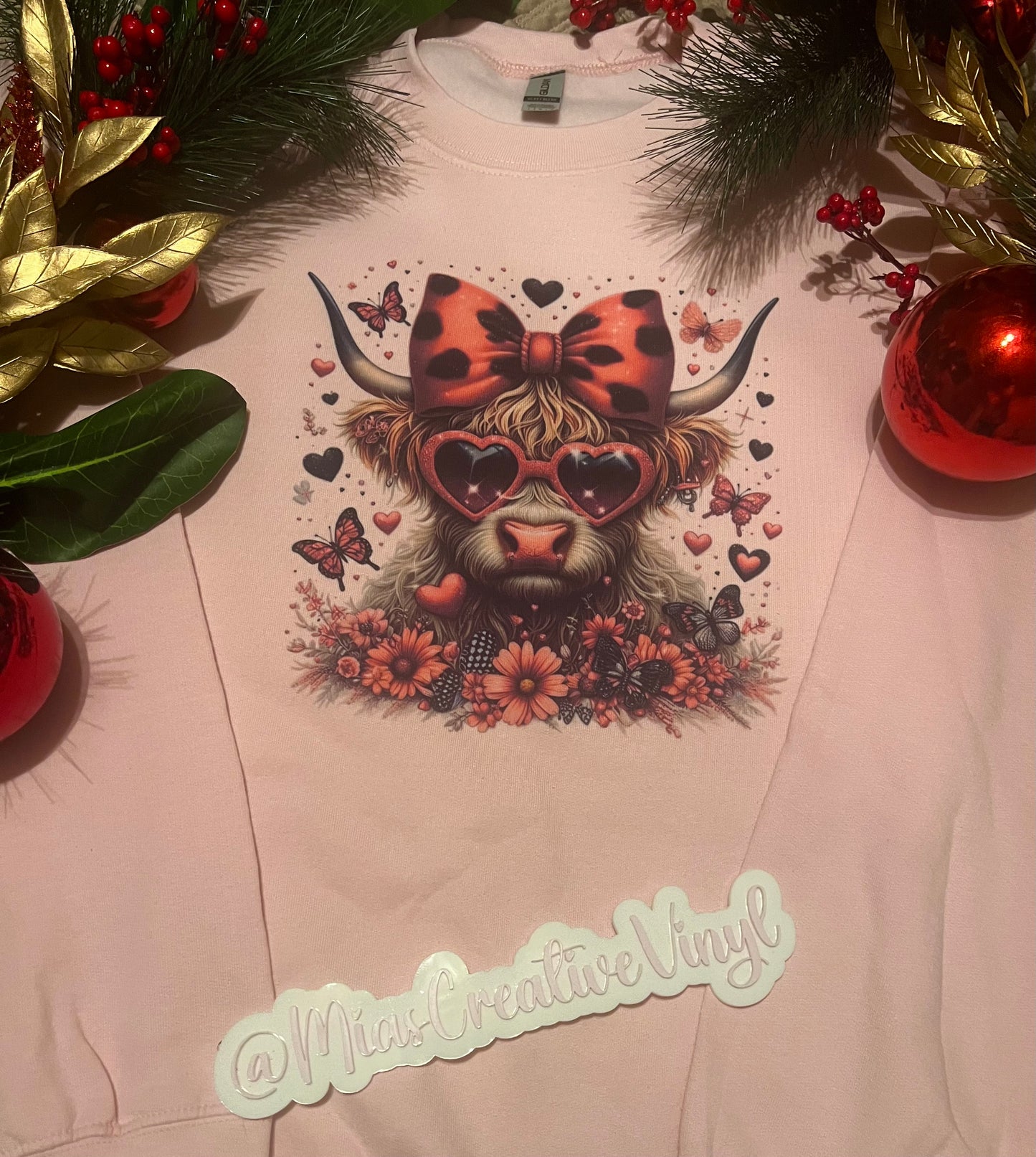 Sassy Cow on Pink Sweatshirt