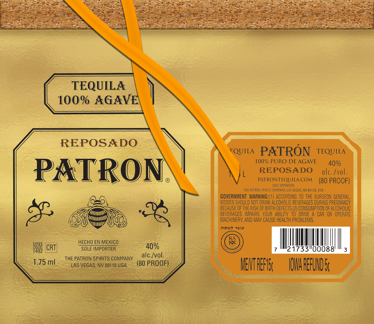 20 oz Tumbler Gold Patron