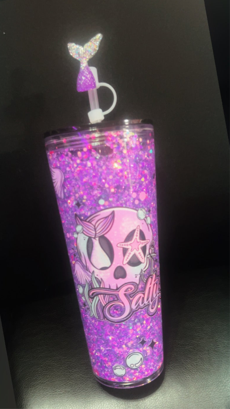 24oz Salty Skully snow globe bundle w matching keychain