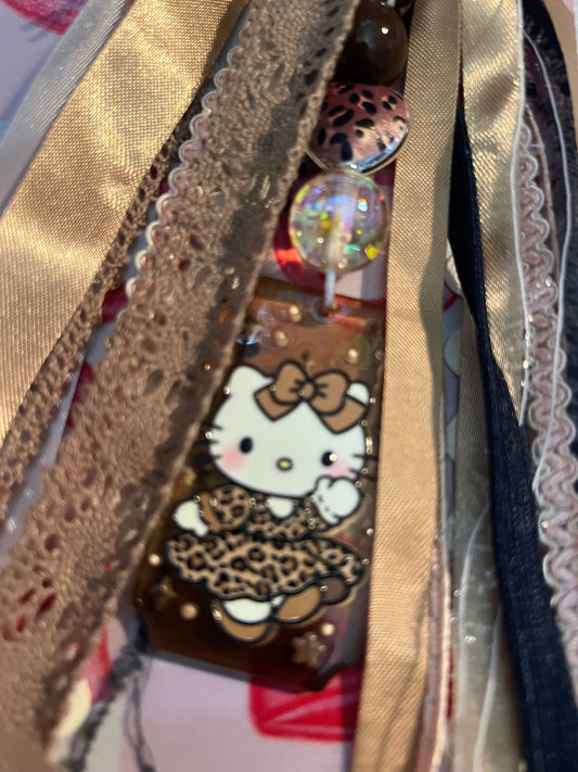 Ribbon Bag Charm w Hello Kitty Acrylic