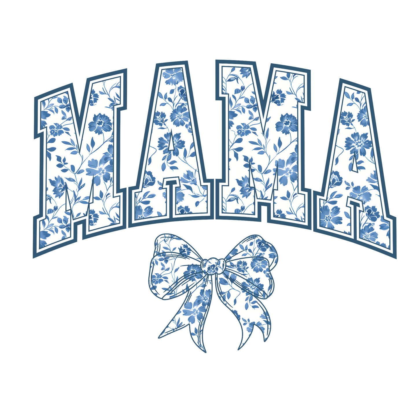 Sublimation Print - Blue MAMA with Croquette Bow