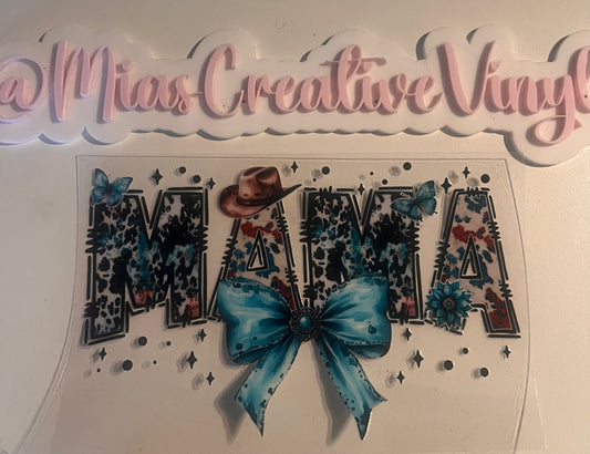 16 oz UVDTF Cowboy Mama w Bow