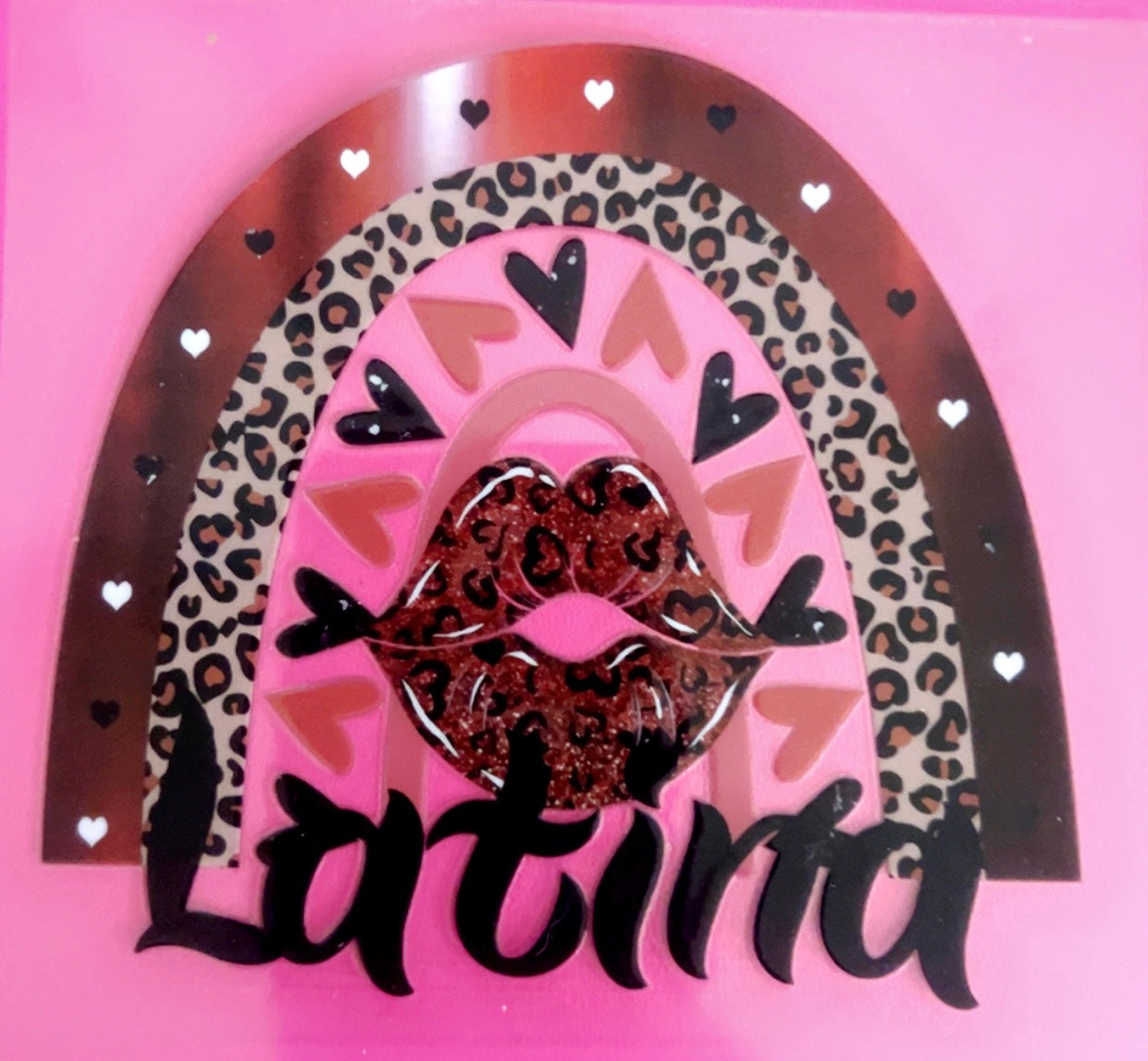 Decal UVDTF 4in Latina Rainbow lips