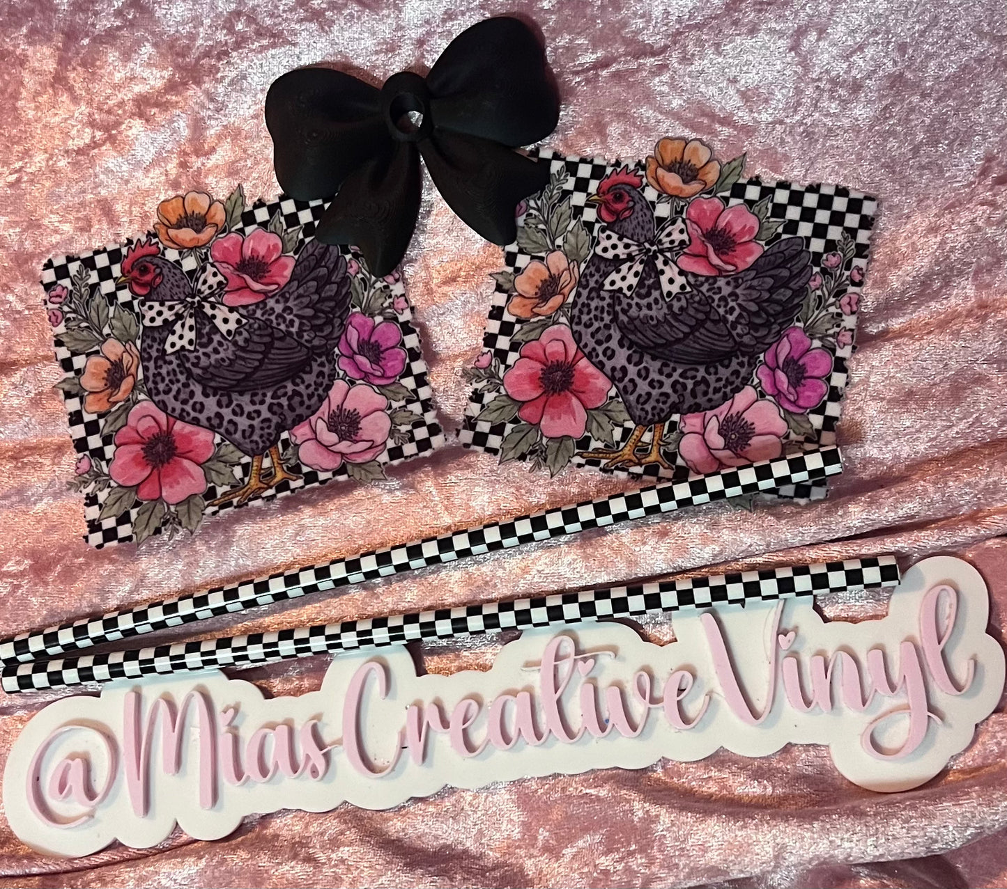 Bundle Set 2 Decals UVDTF topper/straw included CHICKEN