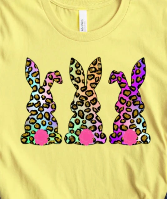 Cheetah print bunnies  DTF Heat Press Transfer New