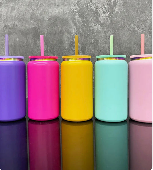 16oz Stainless Steel Rainbow Tumblers -Sublimation or Cupwrap