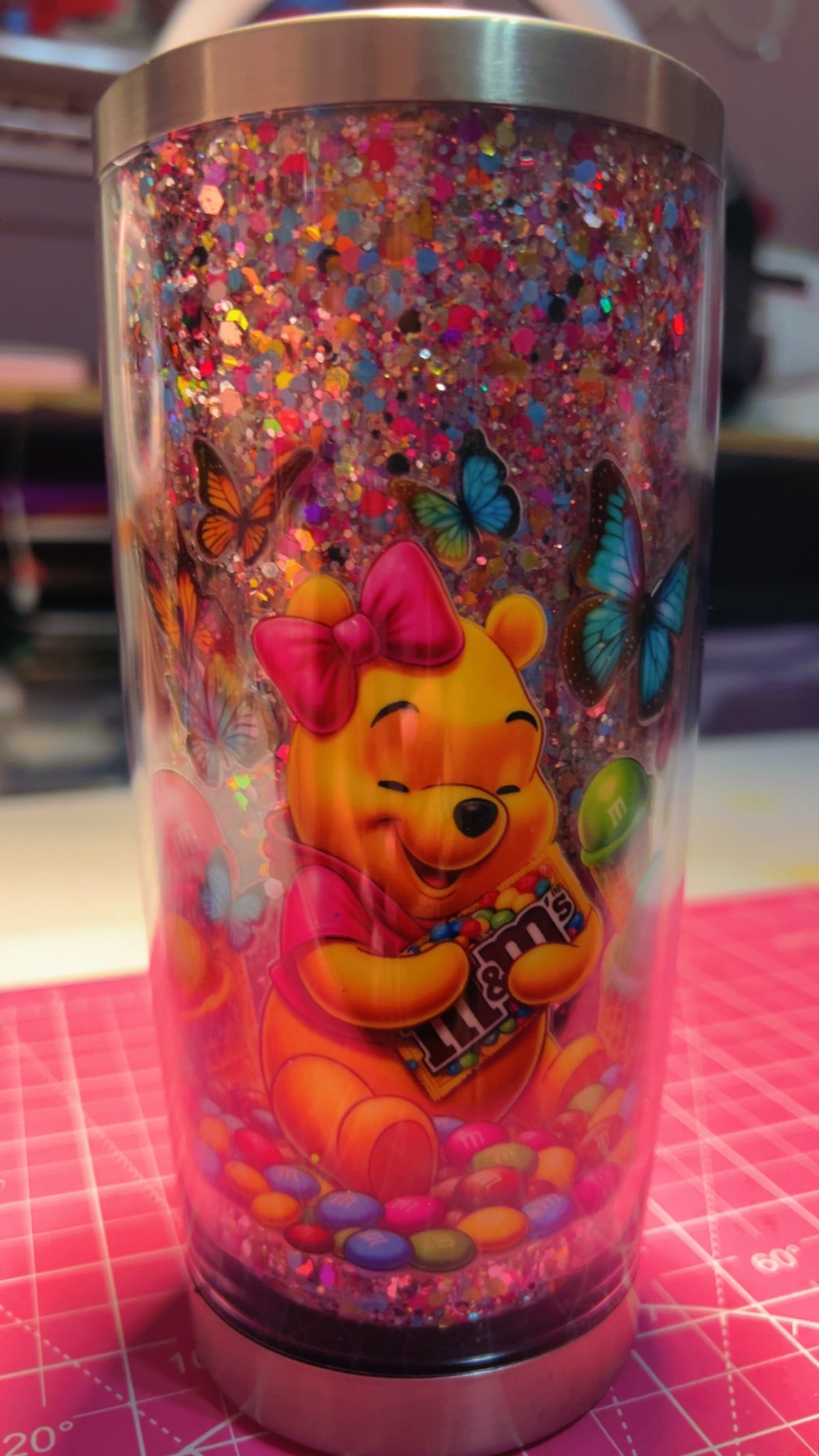 Interchangeable 20oz stainless steel & acrylic tumblers. Red, Pink, Blue glitter mix. 2 uvdtf included mystery