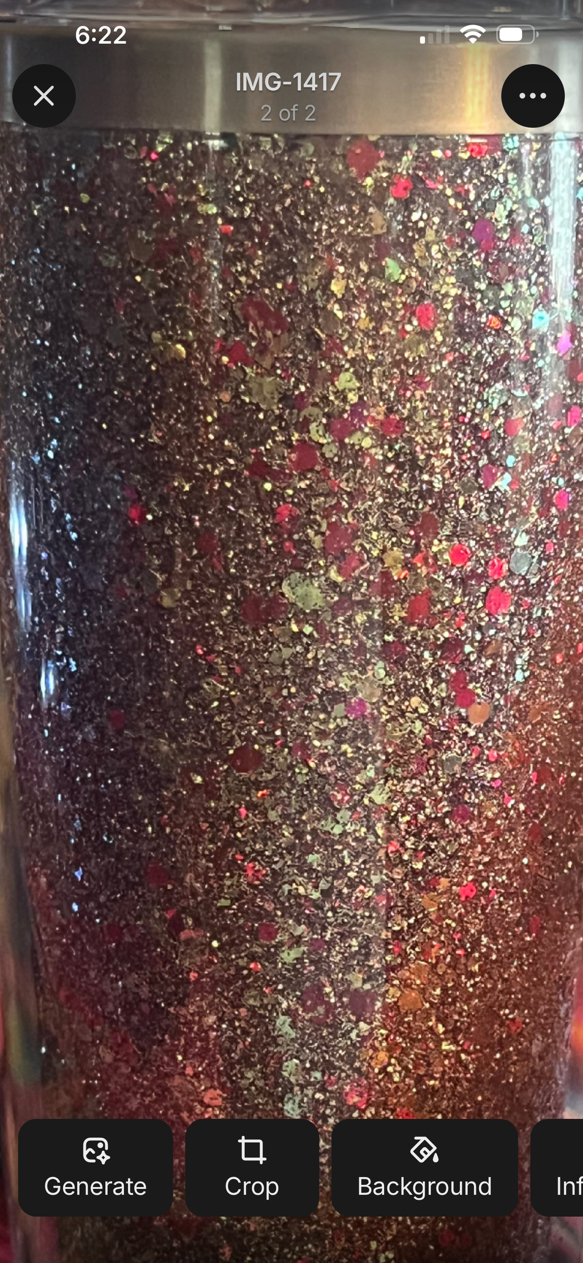 Interchangeable 20oz stainless steel & acrylic tumblers burgundy, gold glitter mix
