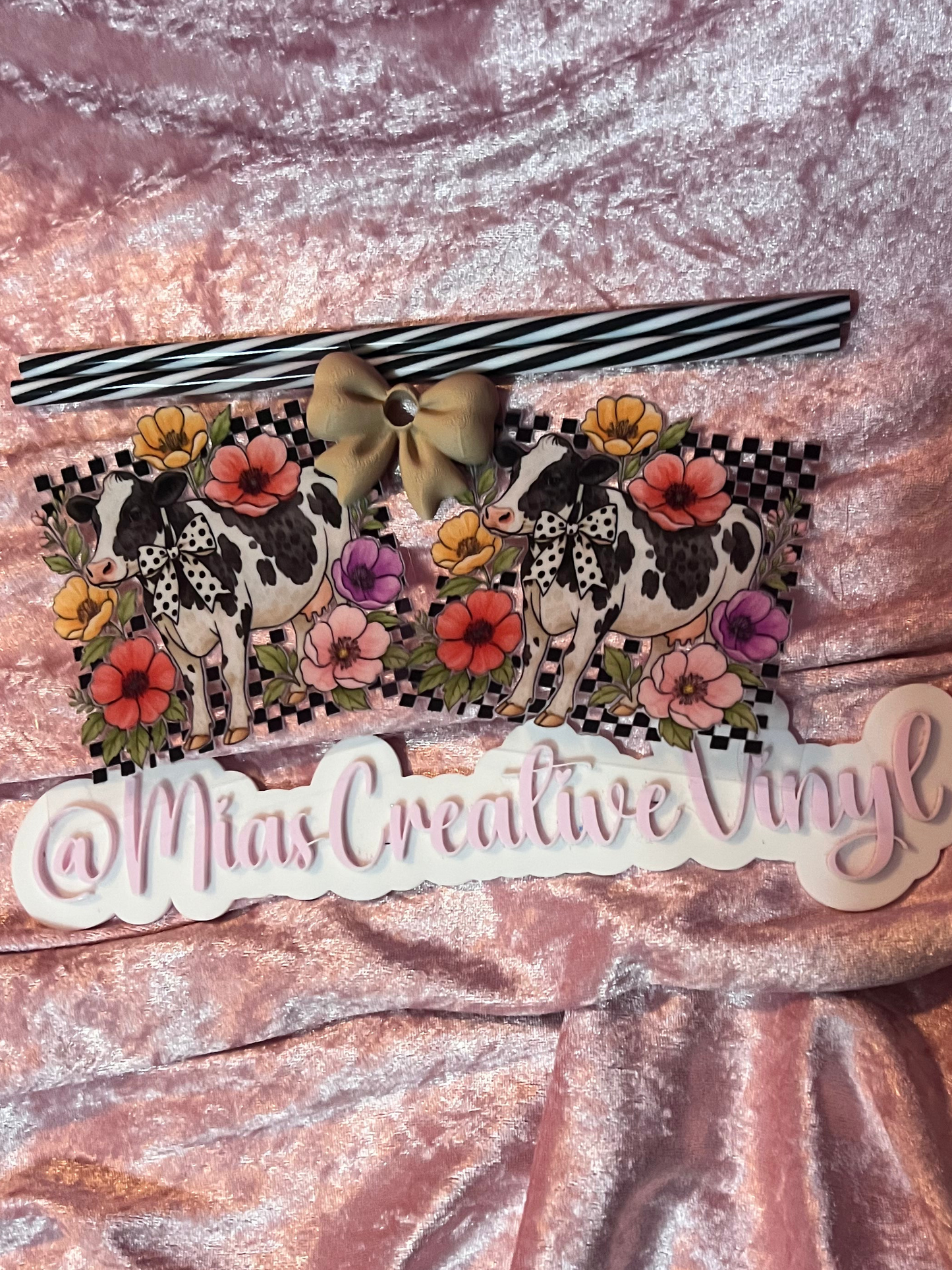 Bundle Set 2 Decals UVDTF topper/straw included COWS