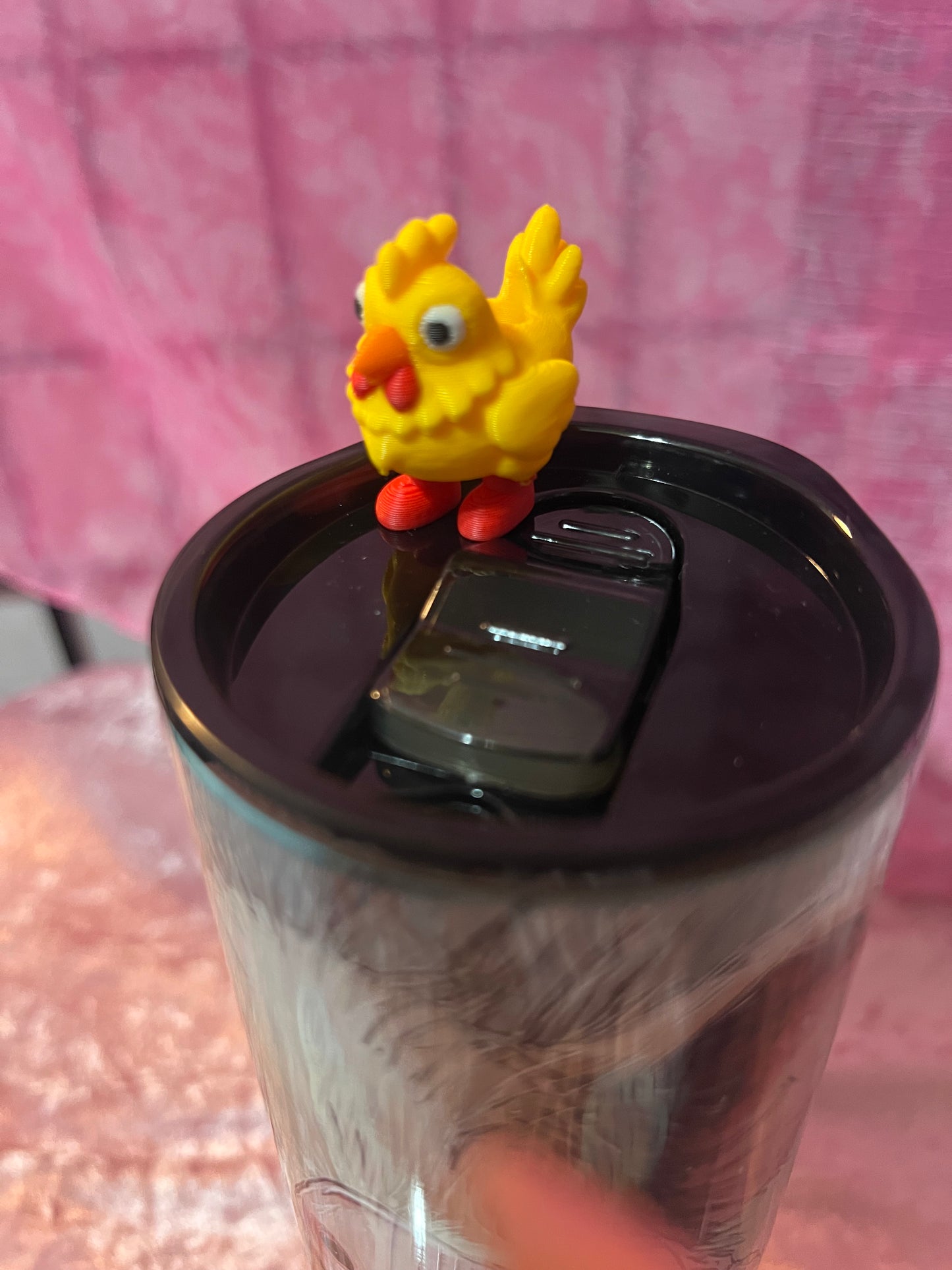 NEW 20oz Pig and Chickens with straw topper and colored lid included. stainless steel.