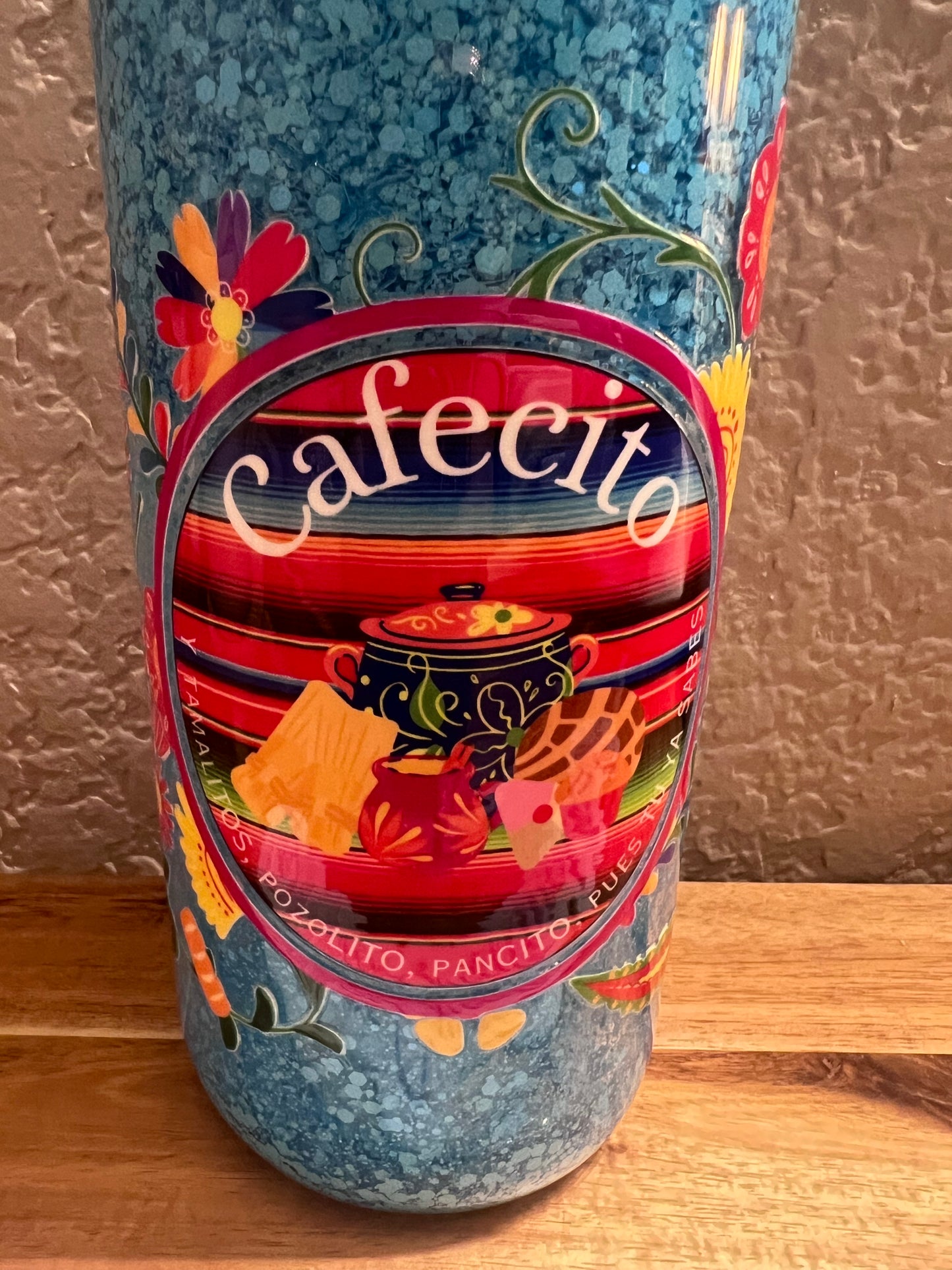 20oz Red/Blue Cafecito Glitter Glass Snow Globe