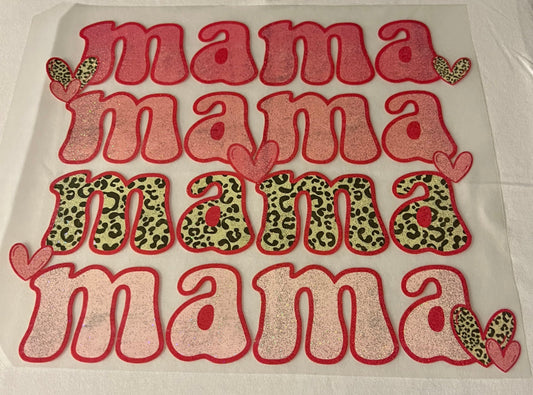 MAMA MAMA with Leopard print DTF Vinyl