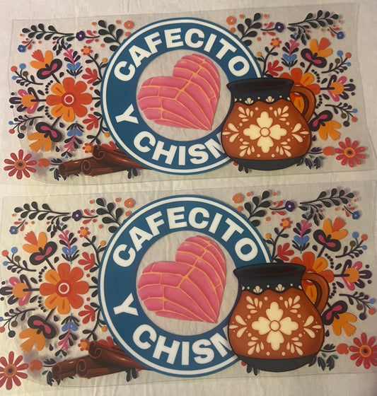 UVDTF 16oz Concha Cafecito y Chisme Mexican Floral