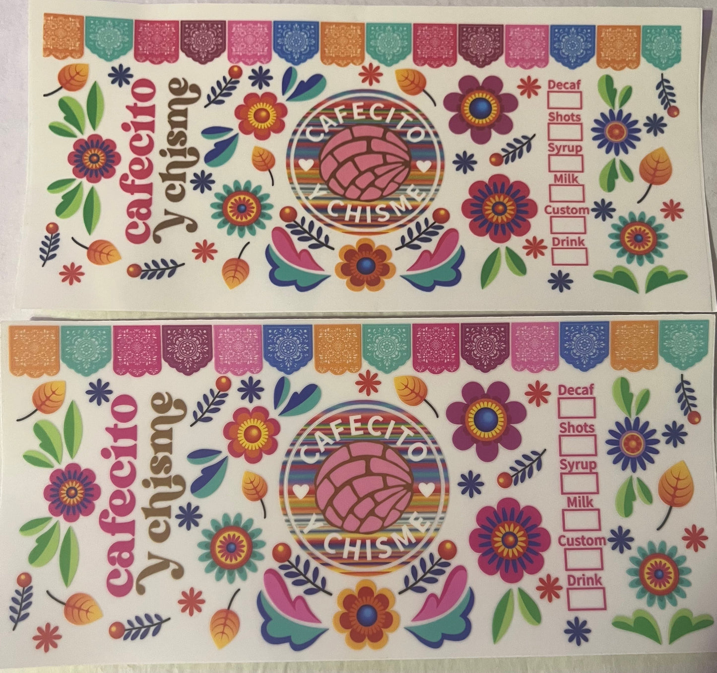 UVDTF 16oz Cafecito y Chisme Floral