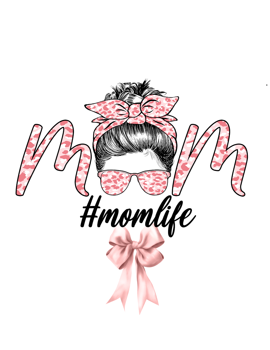 DTF Vinyl - #MOM LIFE with Bow