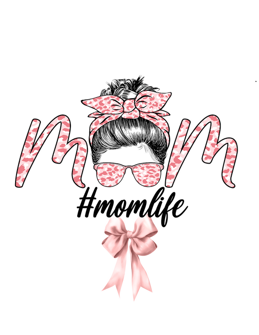 DTF Vinyl - #MOM LIFE with Bow