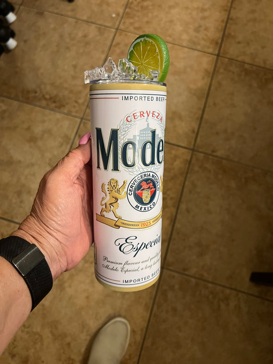 20 oz Tumbler "Modelo Especial" with ice/lime plastic lid