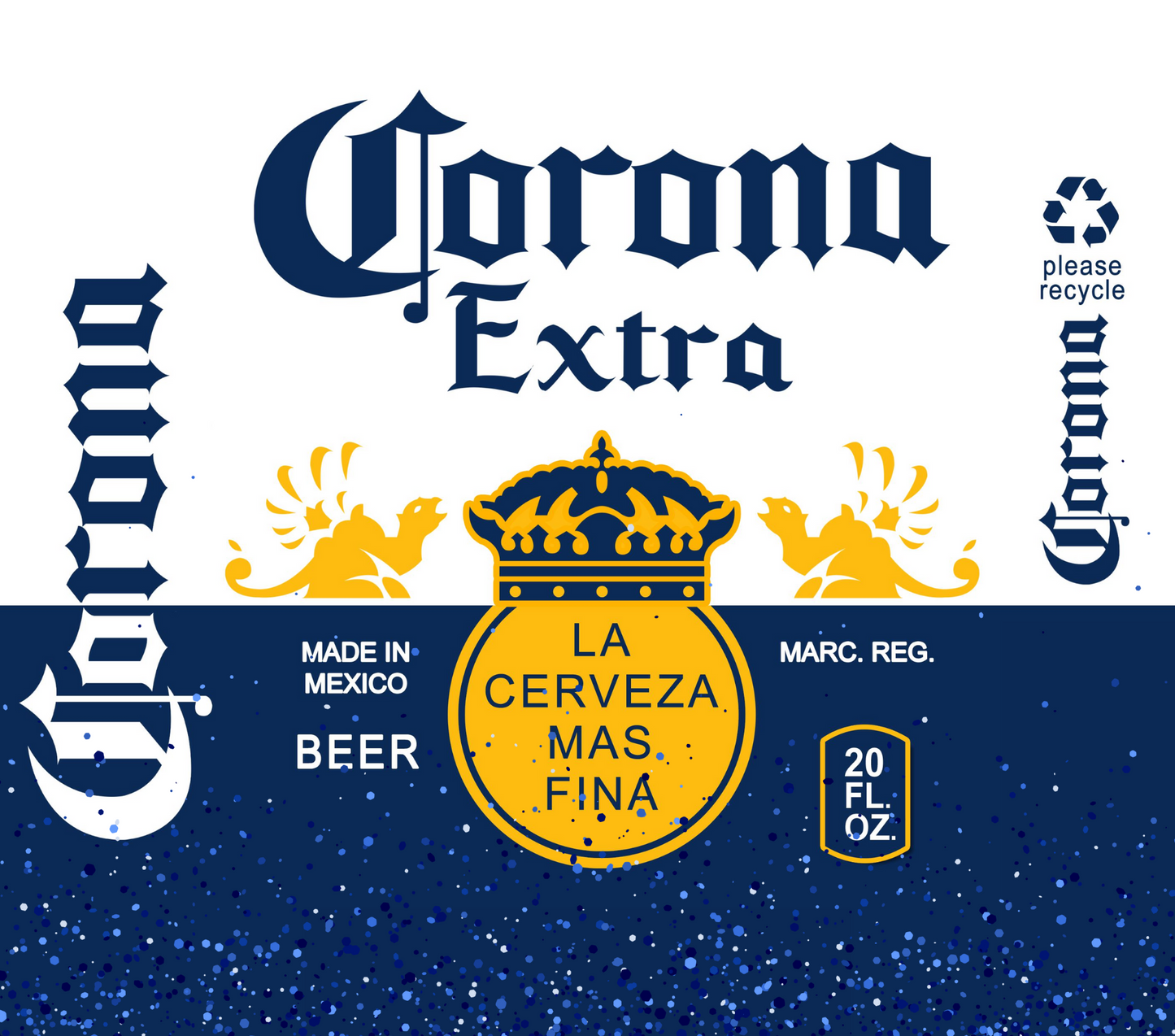 20 oz Tumbler "Corona Extra" with ice/lime plastic lid