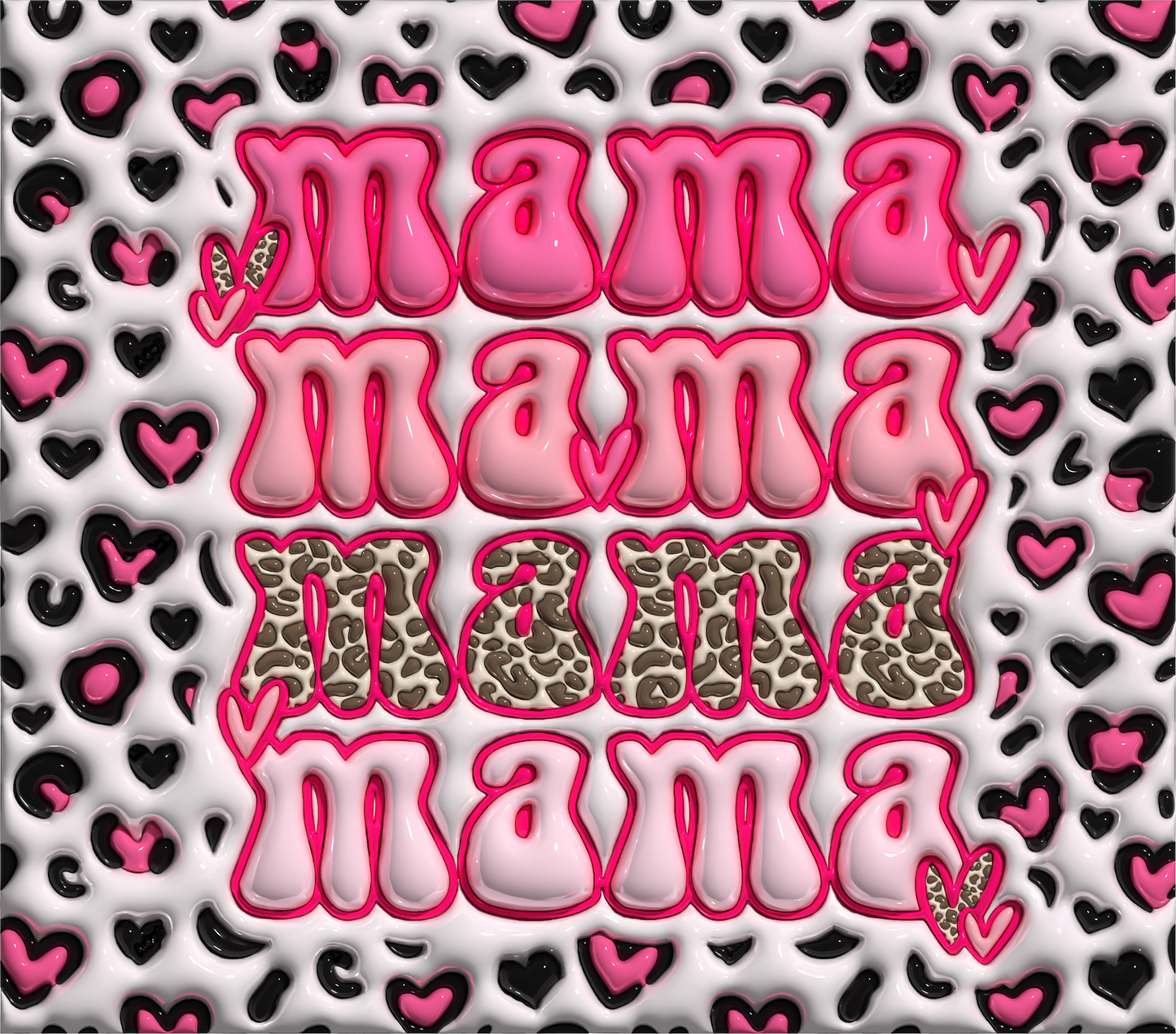 20 oz Tumbler MAMA with Cheetah Print
