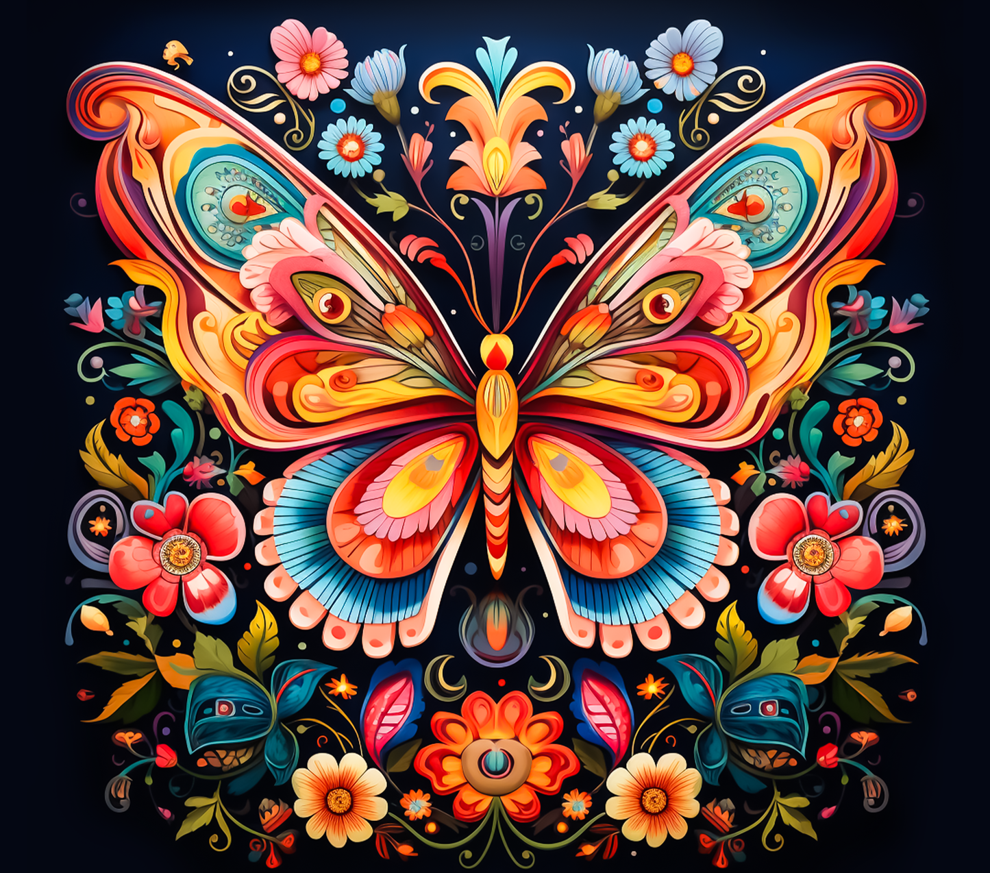 20 oz Tumbler Spanish floral Butterfly