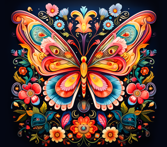 20 oz Tumbler Spanish floral Butterfly