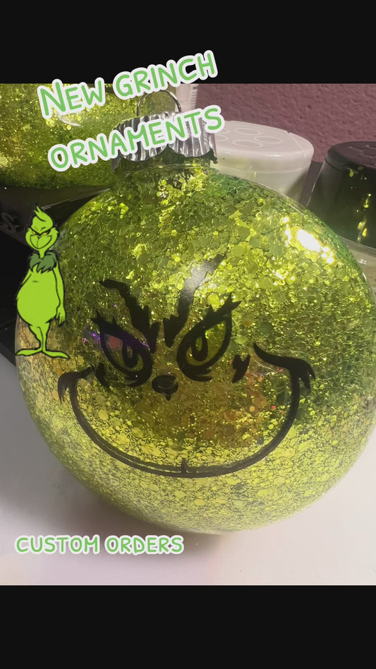 Grinch acrylic ornament set of 4, 4 inch